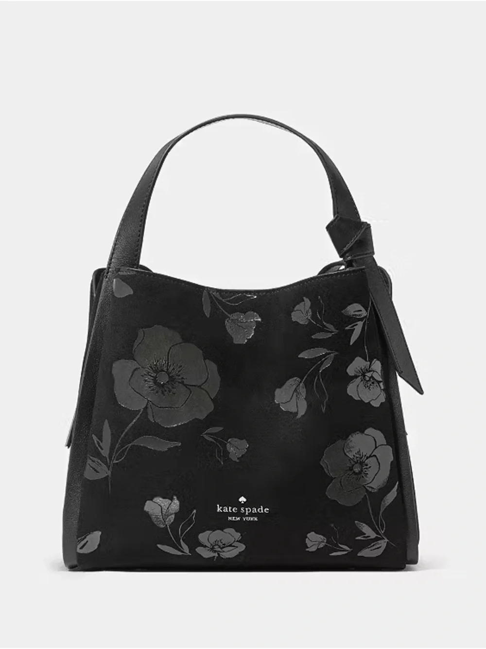 ♠️Kate Spade Floral Suede Medium Convertible Carryall Bag, Black NEW NWT